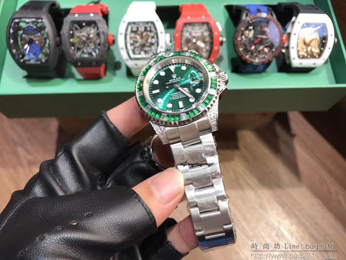 ROLEX勞力士 水鬼系列 全自動機械機芯 鍍膜玻璃 三珠鋼帶保險扣 男士腕表  wssb4691